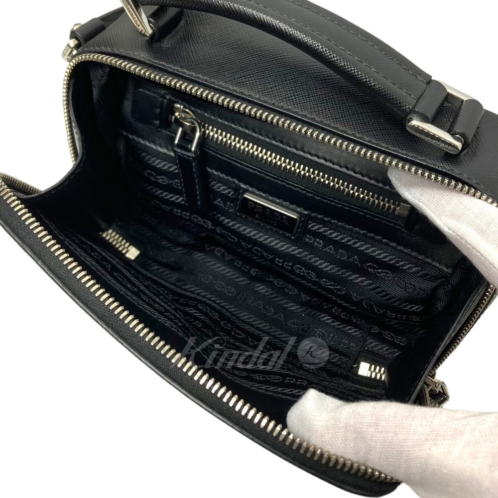 Prada Shoulder Bag Triangular Plate Black - image 7